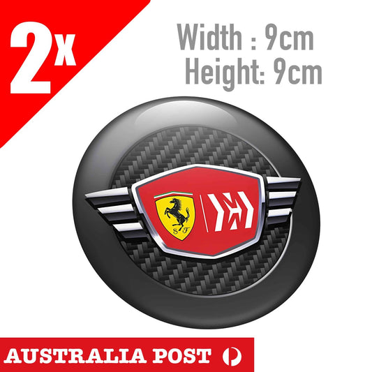 Ferrari Round badge Logo, Round  Ferrari Badge  x2 Sticker