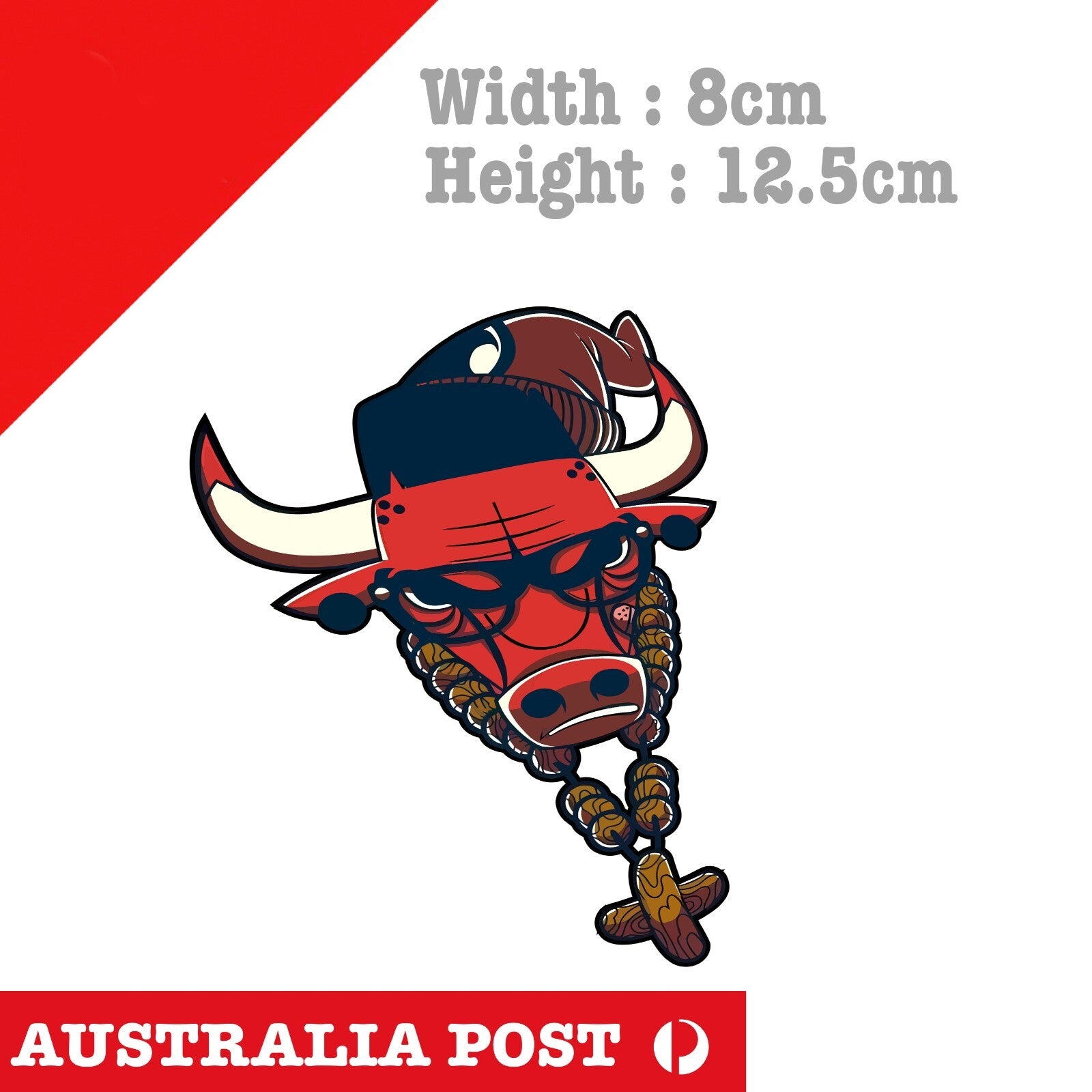 Chicago Bulls Basketball Team Angry Bull with Corss , Basketball Logo Sticker