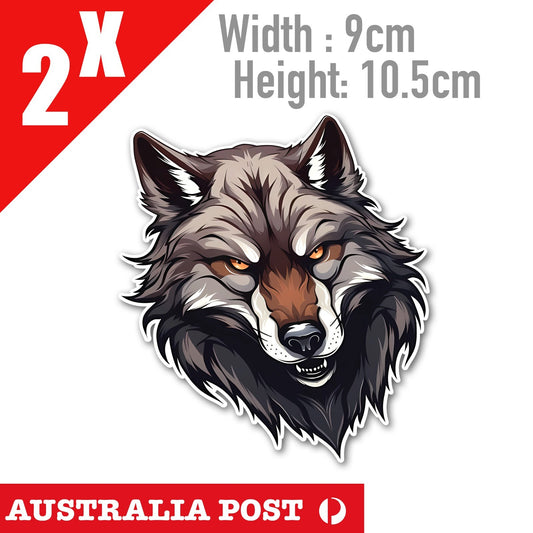Angry WOLF Head Decal   Stickers
