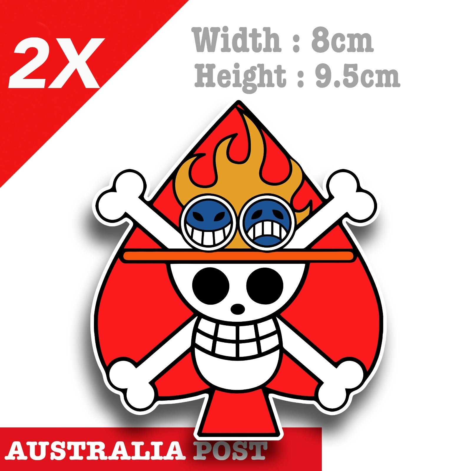 One Piece Monkey D. Luffy  Spade Card Logo  Sticker