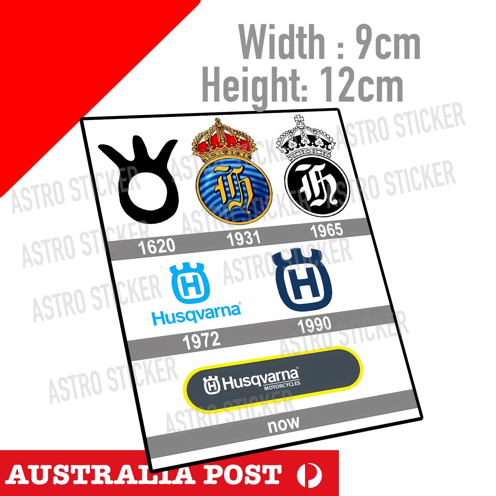 HUSQVARNA Logo History , Motocross Lawn Mower Chainsaw Motorbike WINDOW Sticker