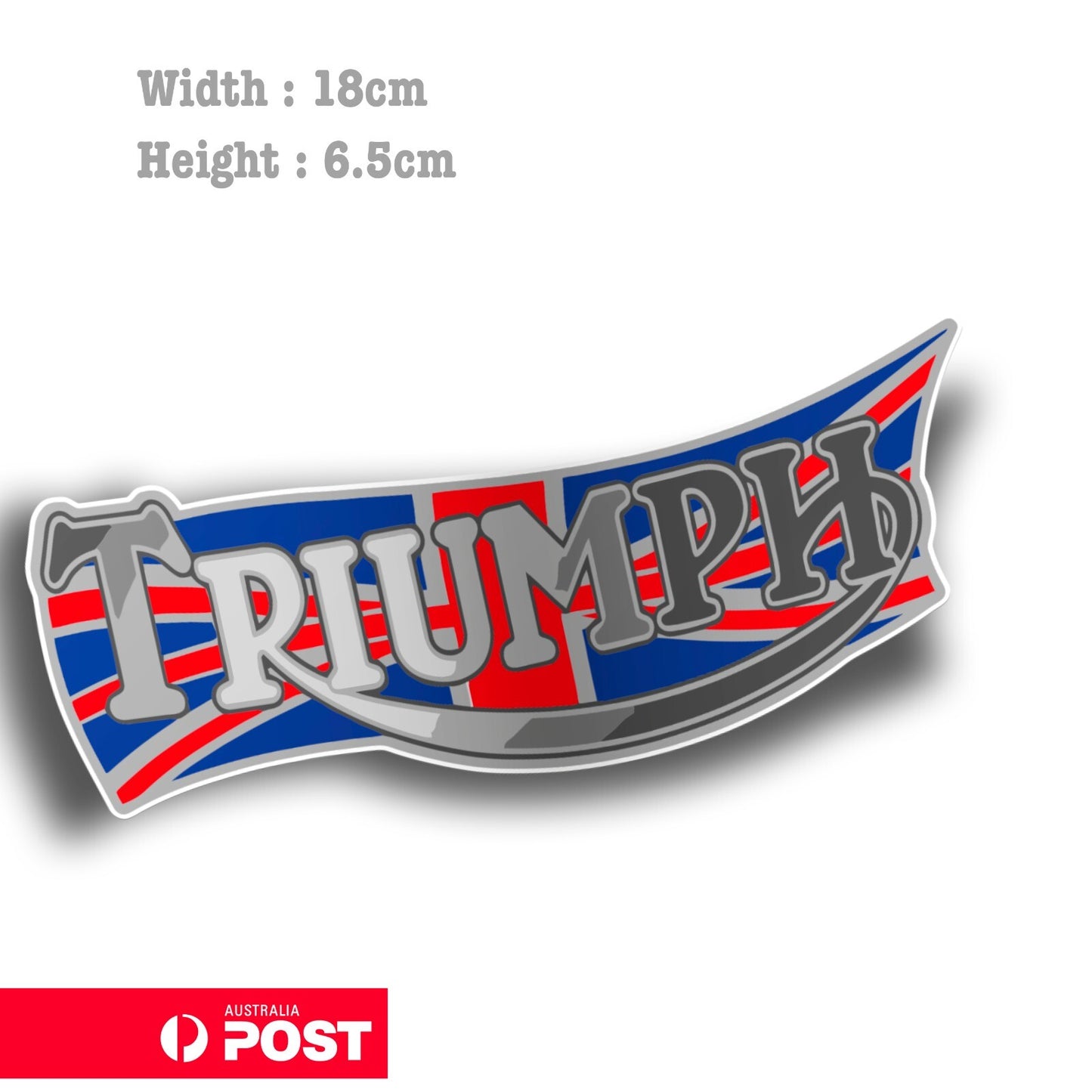 Triumph Motorcycle British Flag Racing Logo, Motorcycle Helmet Sticker 