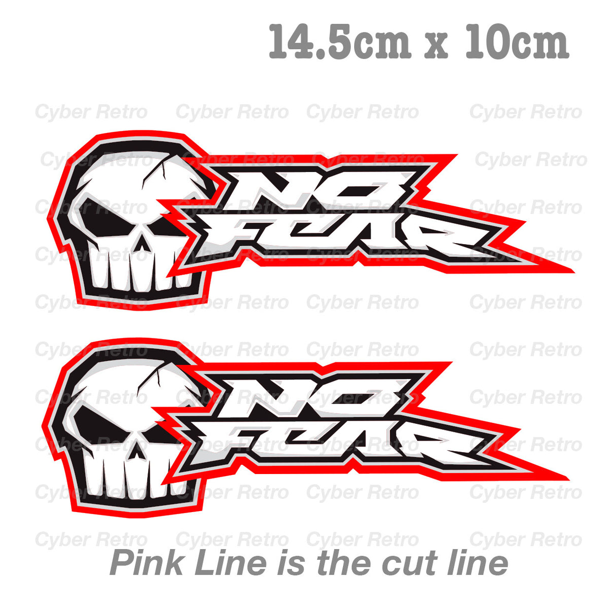 NO FEAR SKUlLL Motorcycle Helmet GpSport  Decal Sticker 