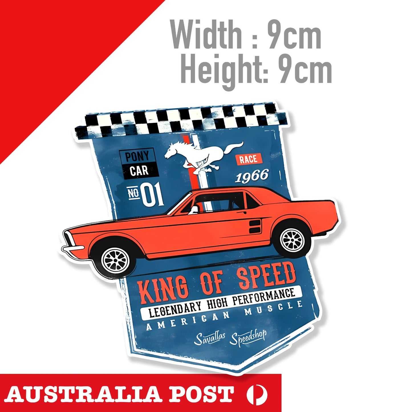 Ford MUSTANG Vintage Style Banner , KING OF POWER , American Muscle Car Sticker