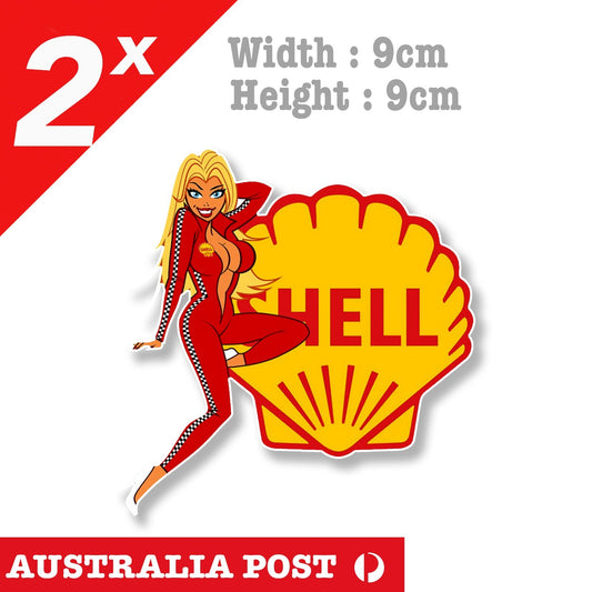 Shell Oil Petrol Logo Pin up Girl  Sticker 