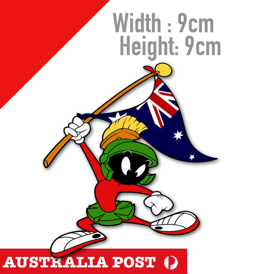 Australian Flag MARVIN the Martian Funny Cartoon Decal Sticker 