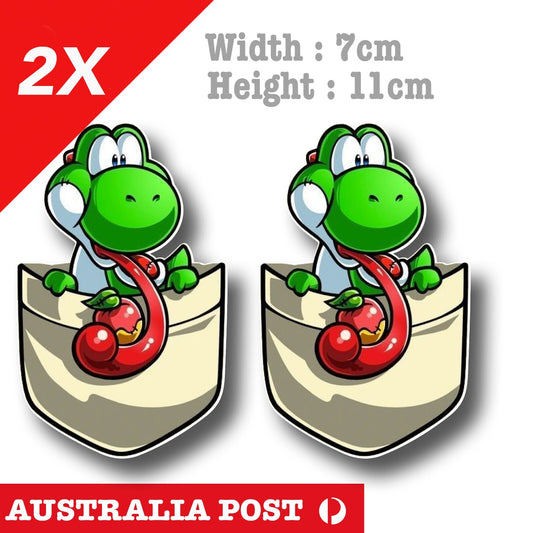 Super Mario - Yoshi Game Character in Pocket Funny Sticker