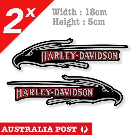 Harley Davidson Motorcycle Eagle Fuel Tank Large DYNA Motorcycle Silver Stickers
