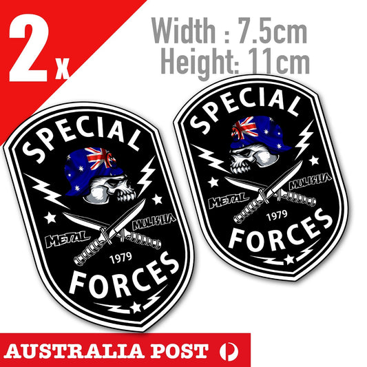 Motorcycle Helmet Metal MULISHA Skull AUSTRALIAN FLAG Special Forces  Stickers