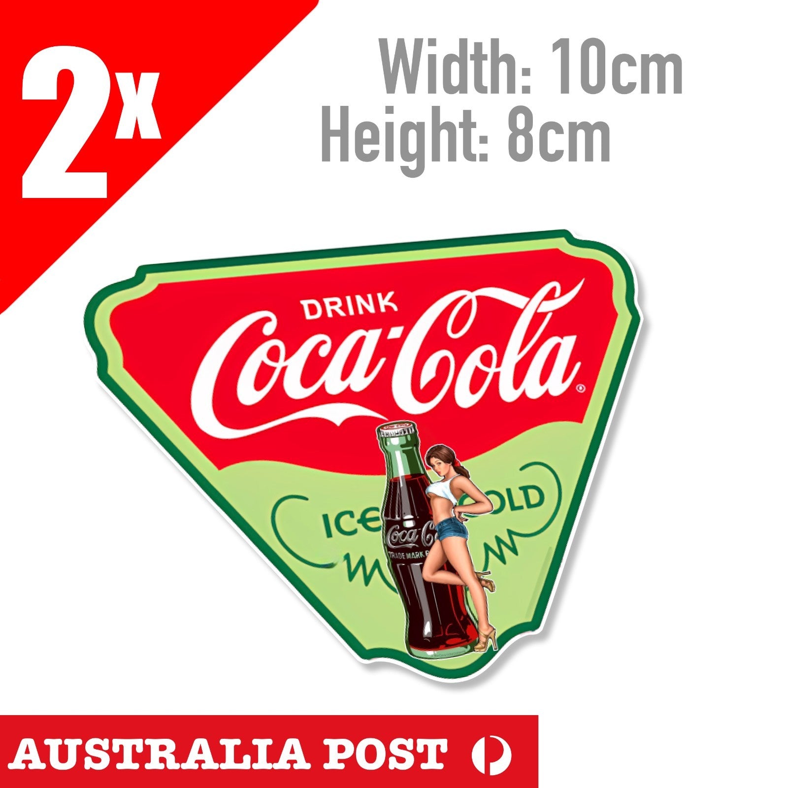 COCA COLA Drink Ice Cold Sign Vintage Old Retro Sexy Pin Up Girl Sticker