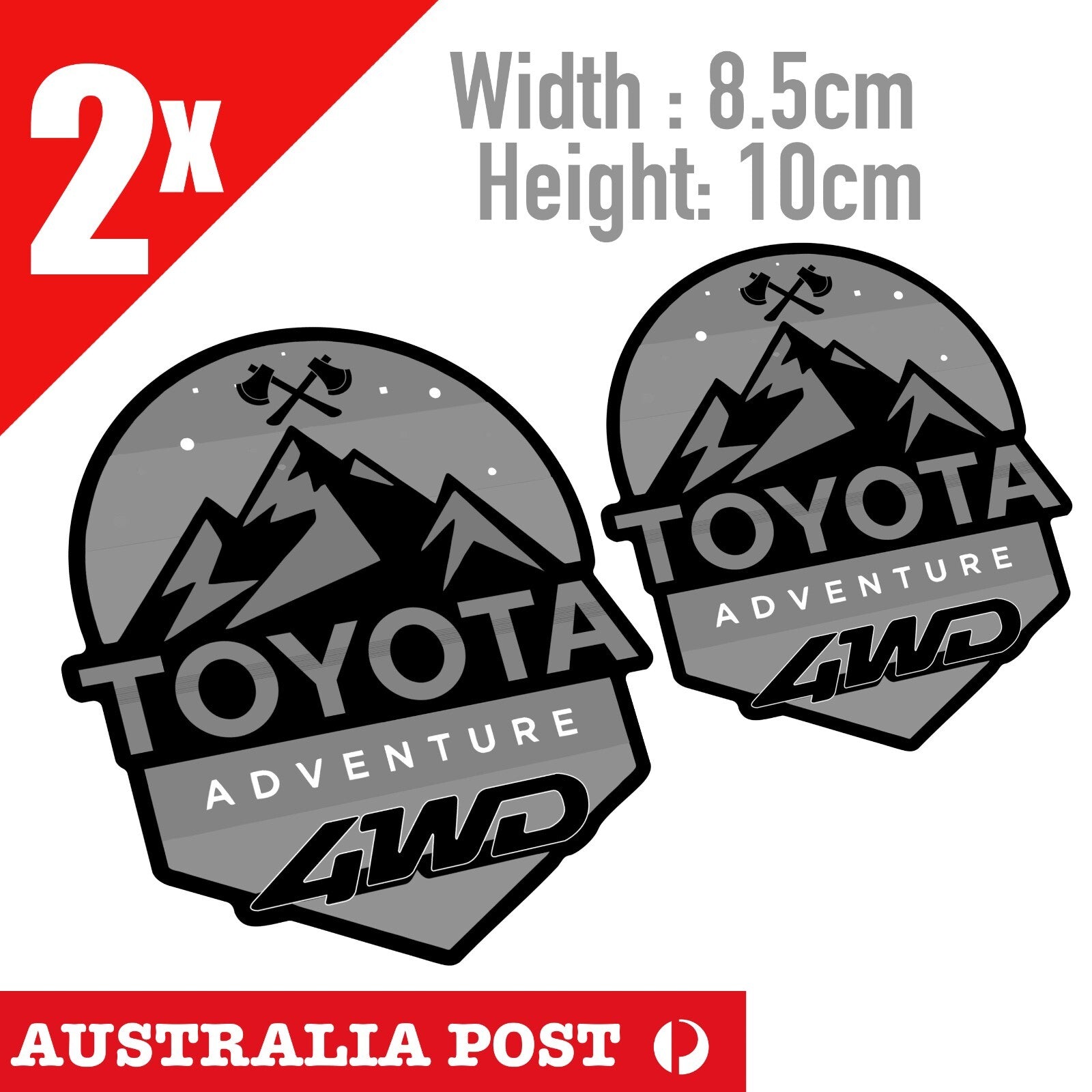 Toyota HILUX TRD Adventure 4WD Logo, 4x4 Off Road, Hilux Toyota  2x Stickers