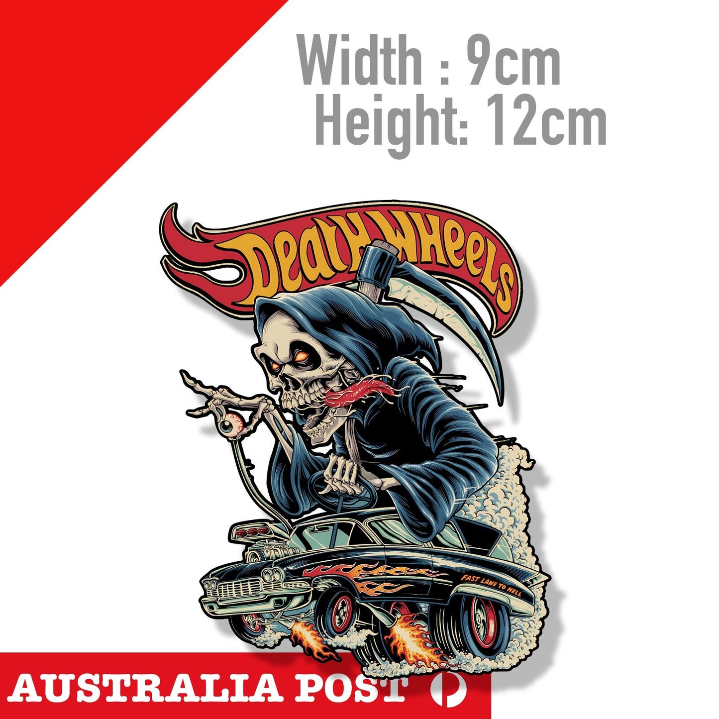 Hot Wheels  RIPPER HOT ROD Racing, Skull Sticker