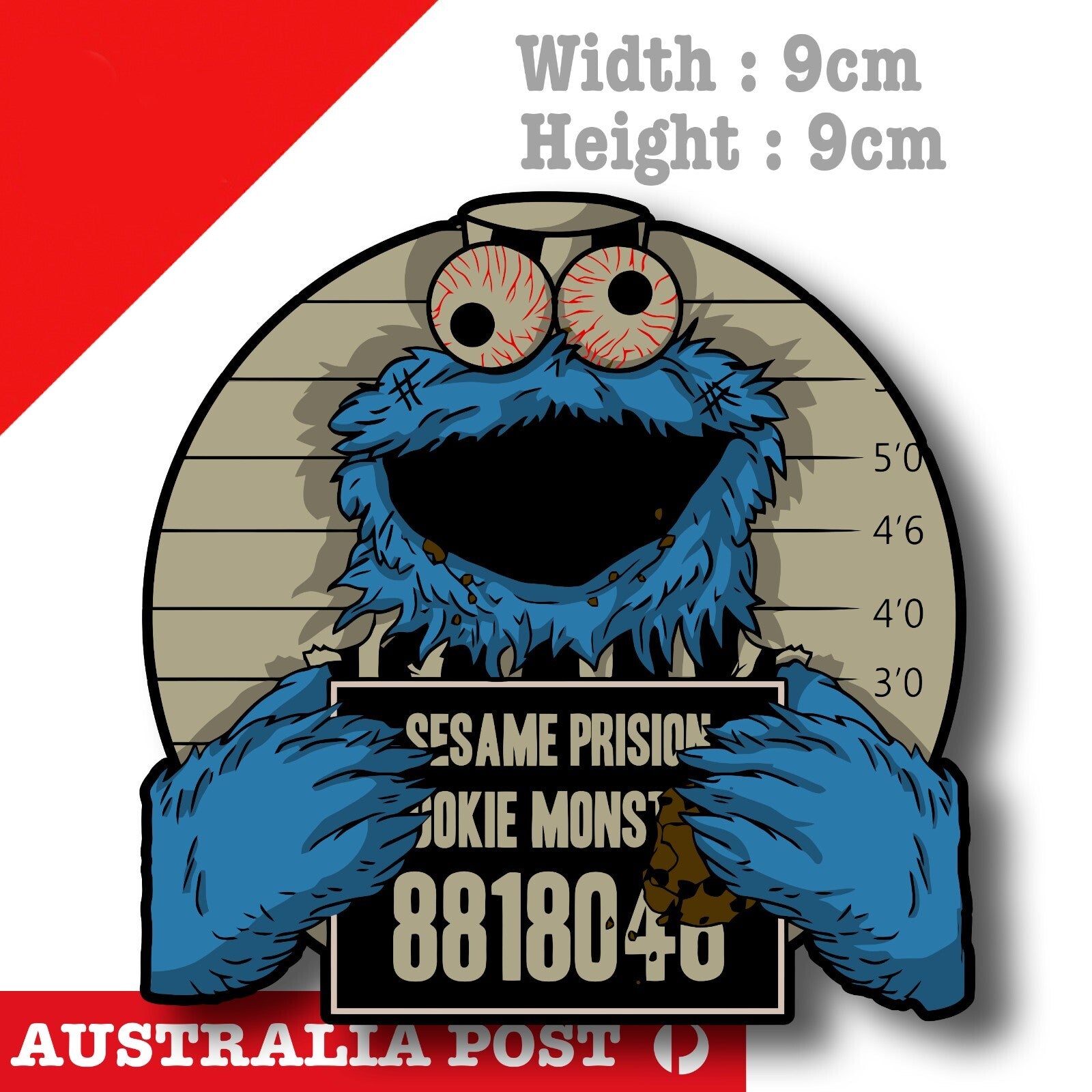 Cookie Monster Sesame Street WANTED Funny Decal Sticker