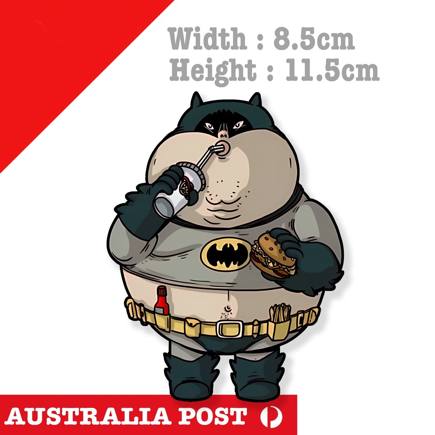 FAT BATMAN - Marvel Funny Hero Character, Car  Decal Sticker