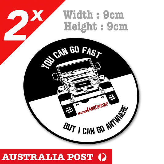 TOYOTA Land Cruiser FJ40, I Can Go Anywhere Round Badge Stickers