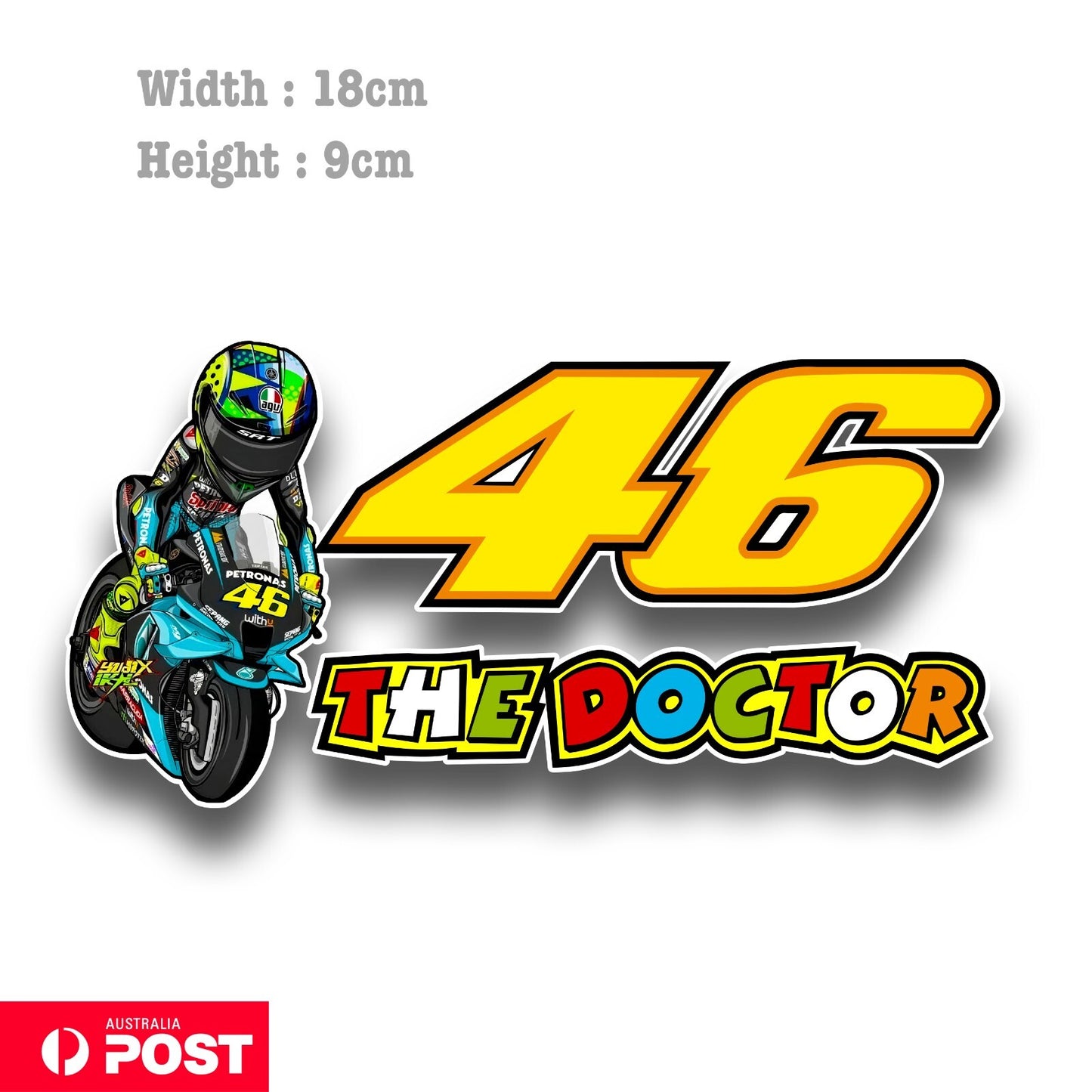 The Doctor 46 - Valentino Rossi's VR46 Motorcycle Decal Sticker