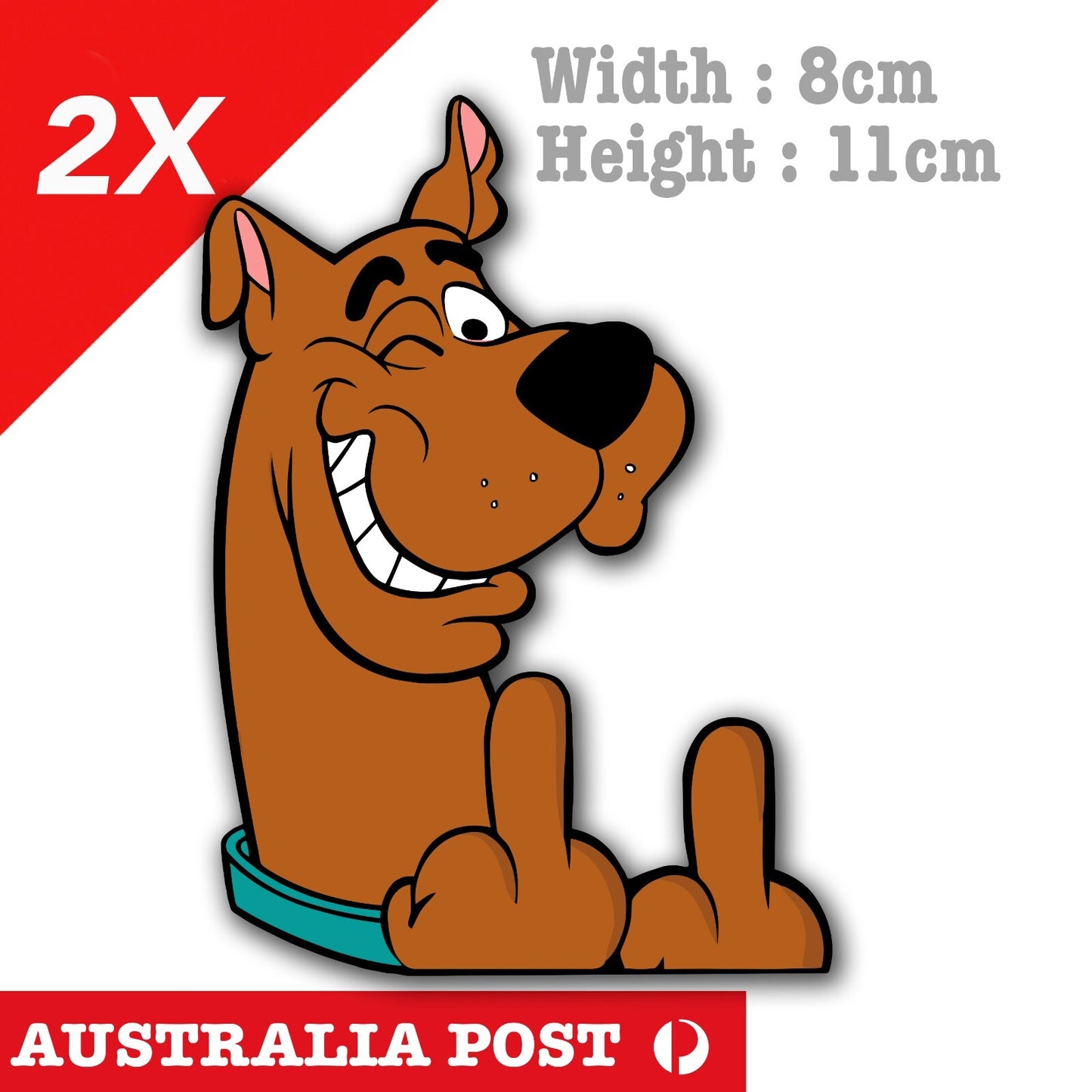 Scooby Doo  Middle Finger Funny Car Window Sticker
