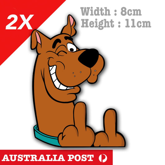 Scooby Doo  Middle Finger Funny Car Window Sticker