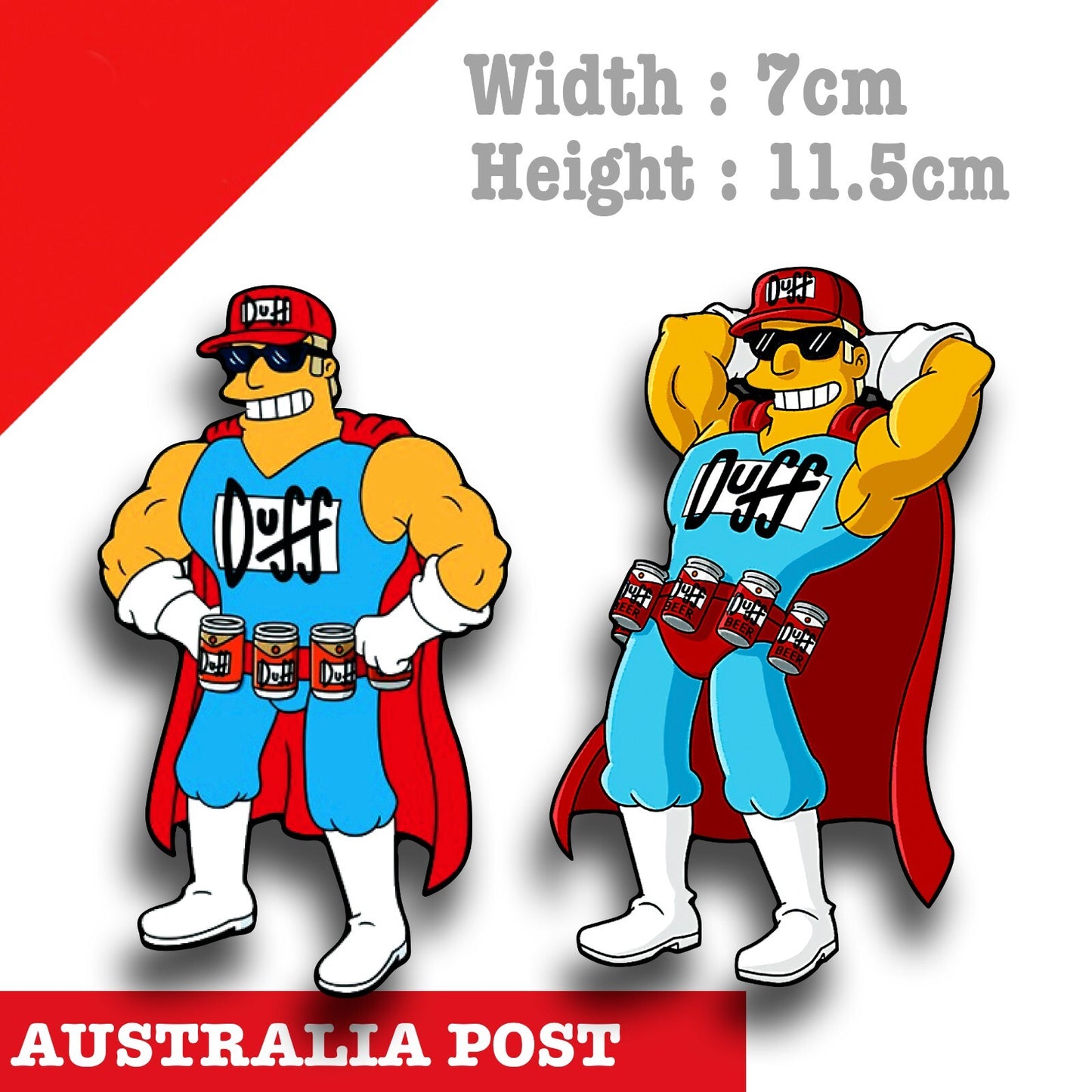 The Simpsons Duffman , Duffman Beer Man Funny Sticker