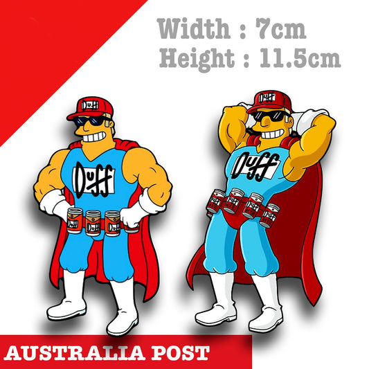 The Simpsons Duffman , Duffman Beer Man Funny Sticker