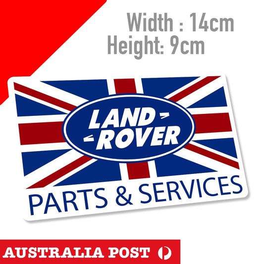 Land ROVER UNION JACK FLAG PARTS & SERVICES Sign , Toolbox, Garage Sticker