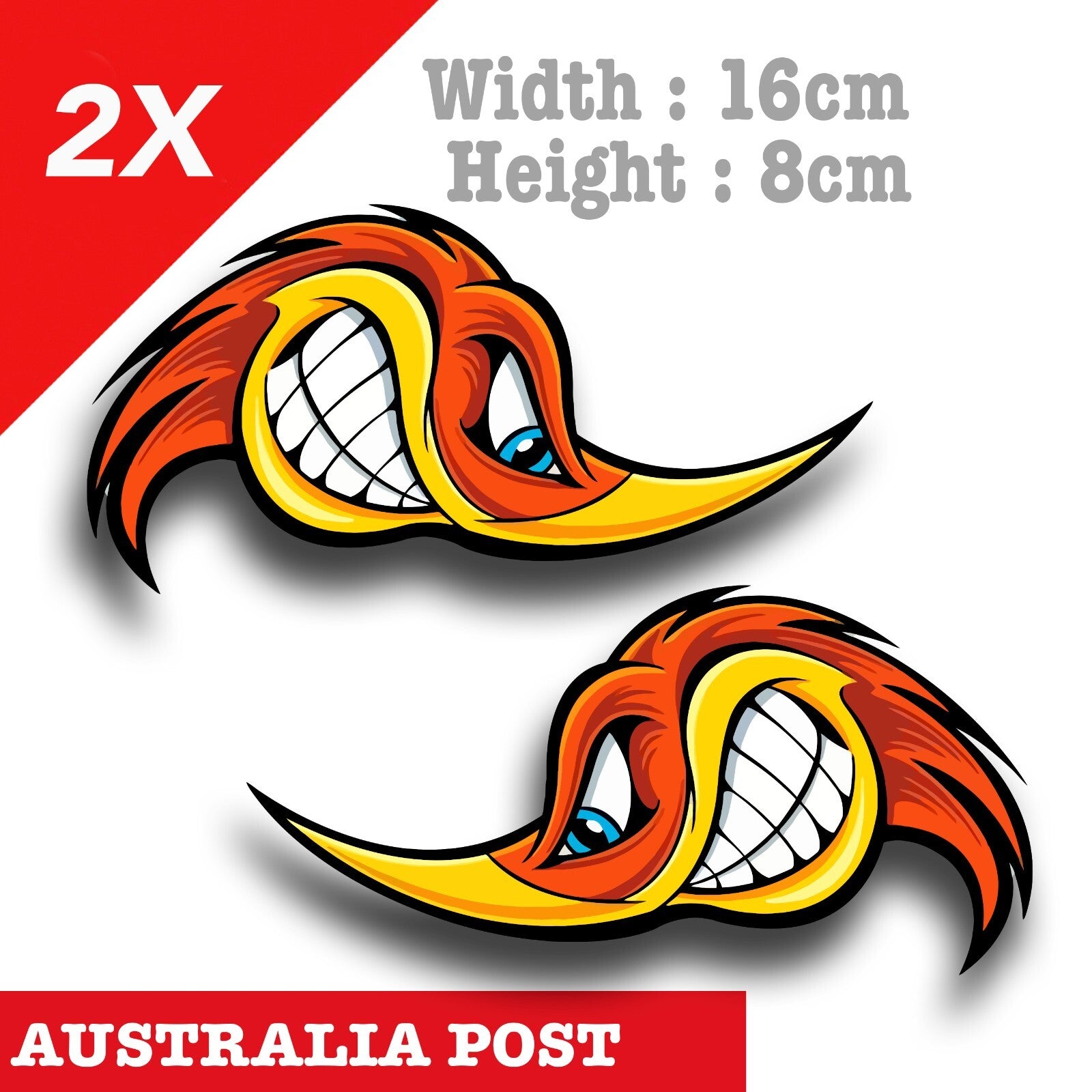 Woody Wood pecker Head, Motorcycle Fuel Tank, Helmet, Car  Decal Sticker