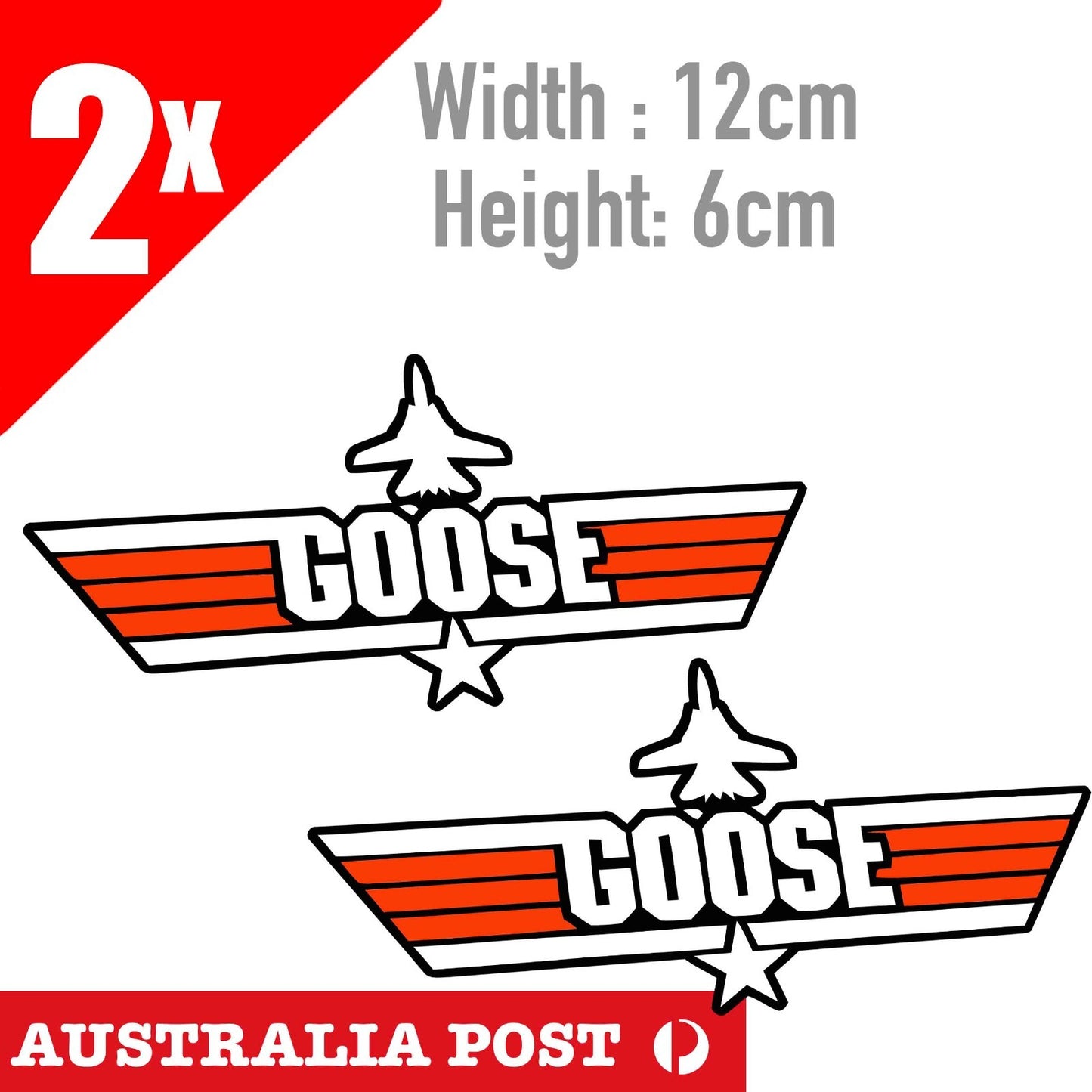 GOOSE Top Gun Logo  MAVERICK TopGun Decal Air Force Style  2x Sticker