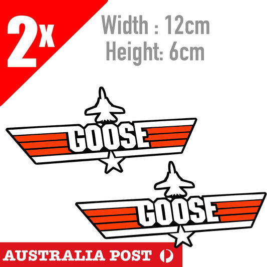 GOOSE Top Gun Logo  MAVERICK TopGun Decal Air Force Style  2x Sticker