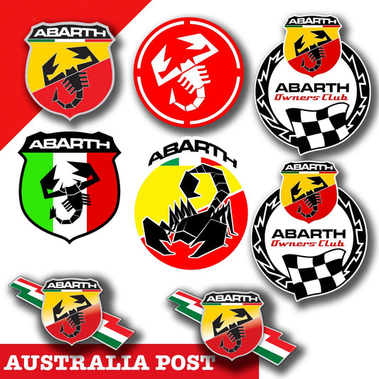 ABARTH Owner Club Badge Pack of 8  Vinyl  Sticker