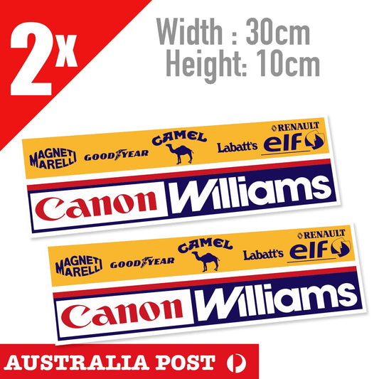 CANON Camel TROPHY,, ELF, GOOD YEAR Racing Banner Sticker