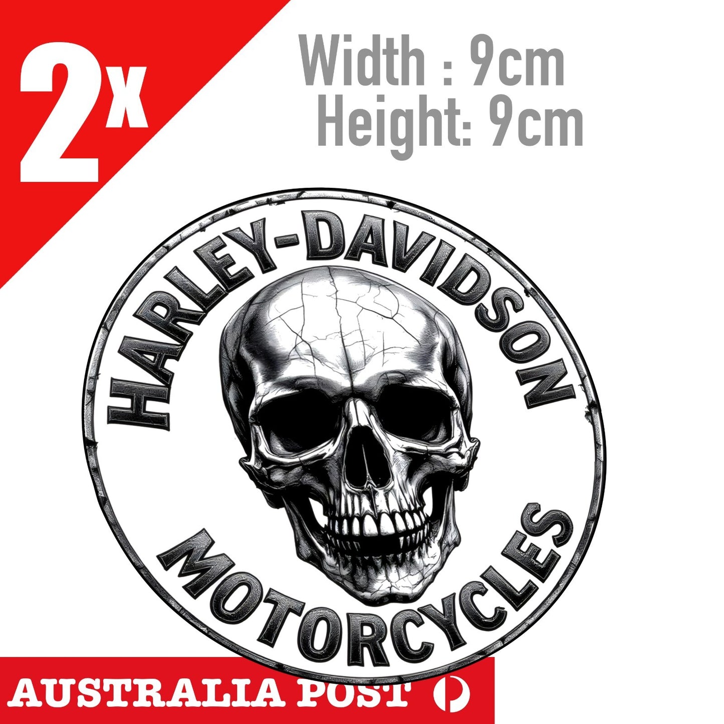 Harley Davidson Logo SKULL  For Laptop Motorcycle Car Ute Glass Sticker