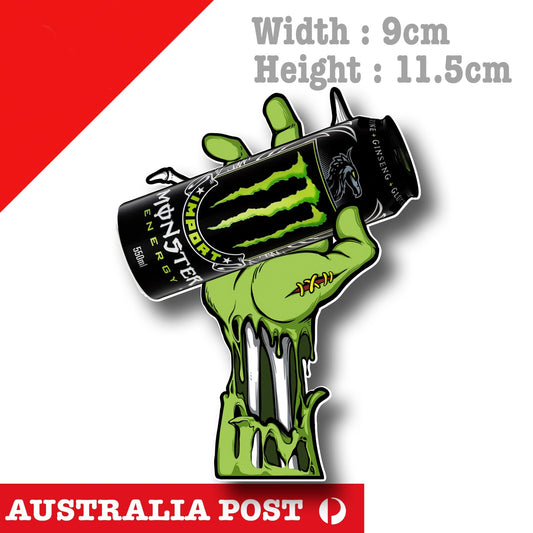 Monster Energy Drink Can Zombie Hand,Bar, Fridge Sticker