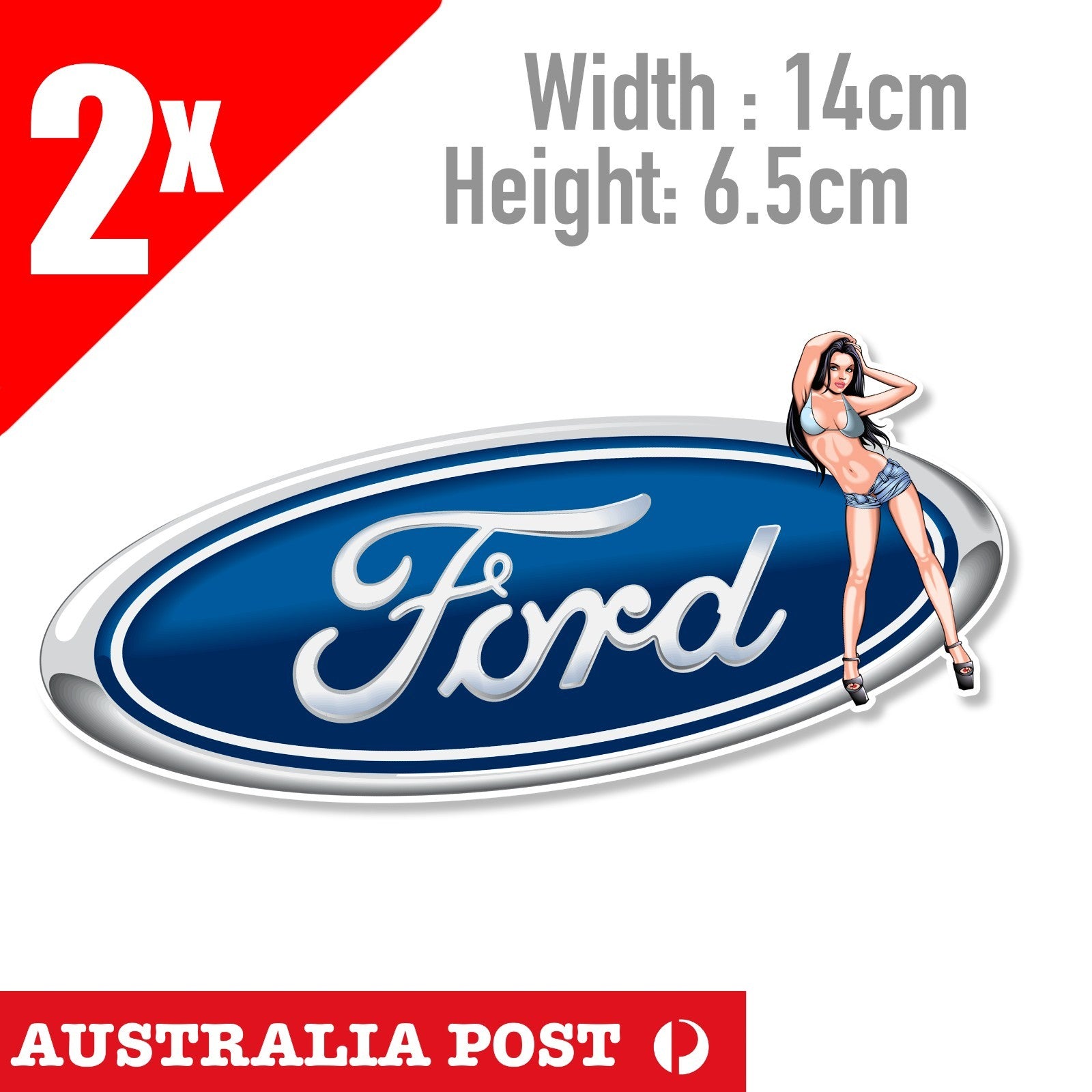Sexy Pin Up Girl Ford Logo Stickers