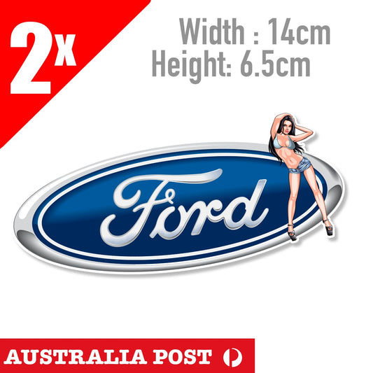 Sexy Pin Up Girl Ford Logo Stickers