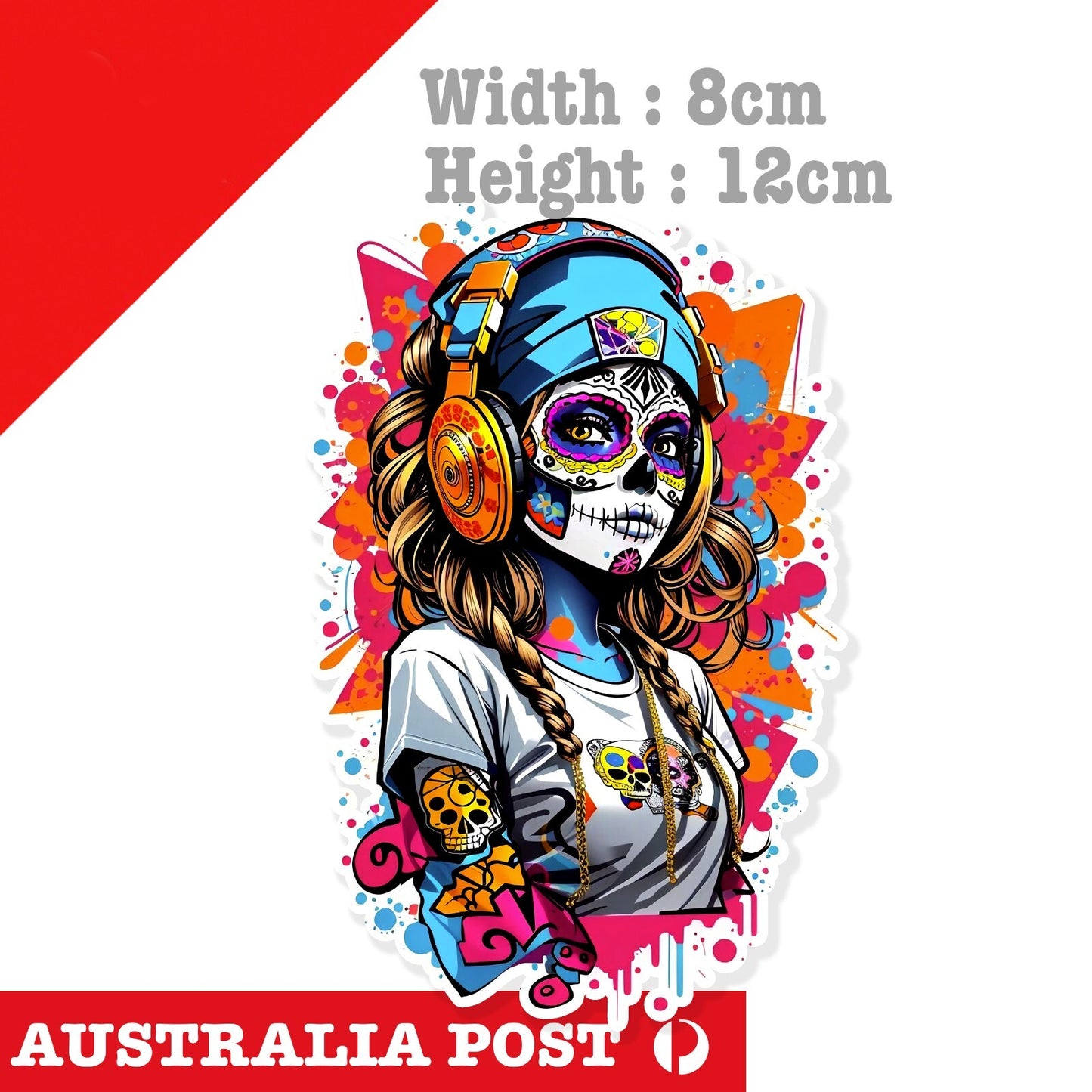 Day Of the Dead Skull Girl  Sticker