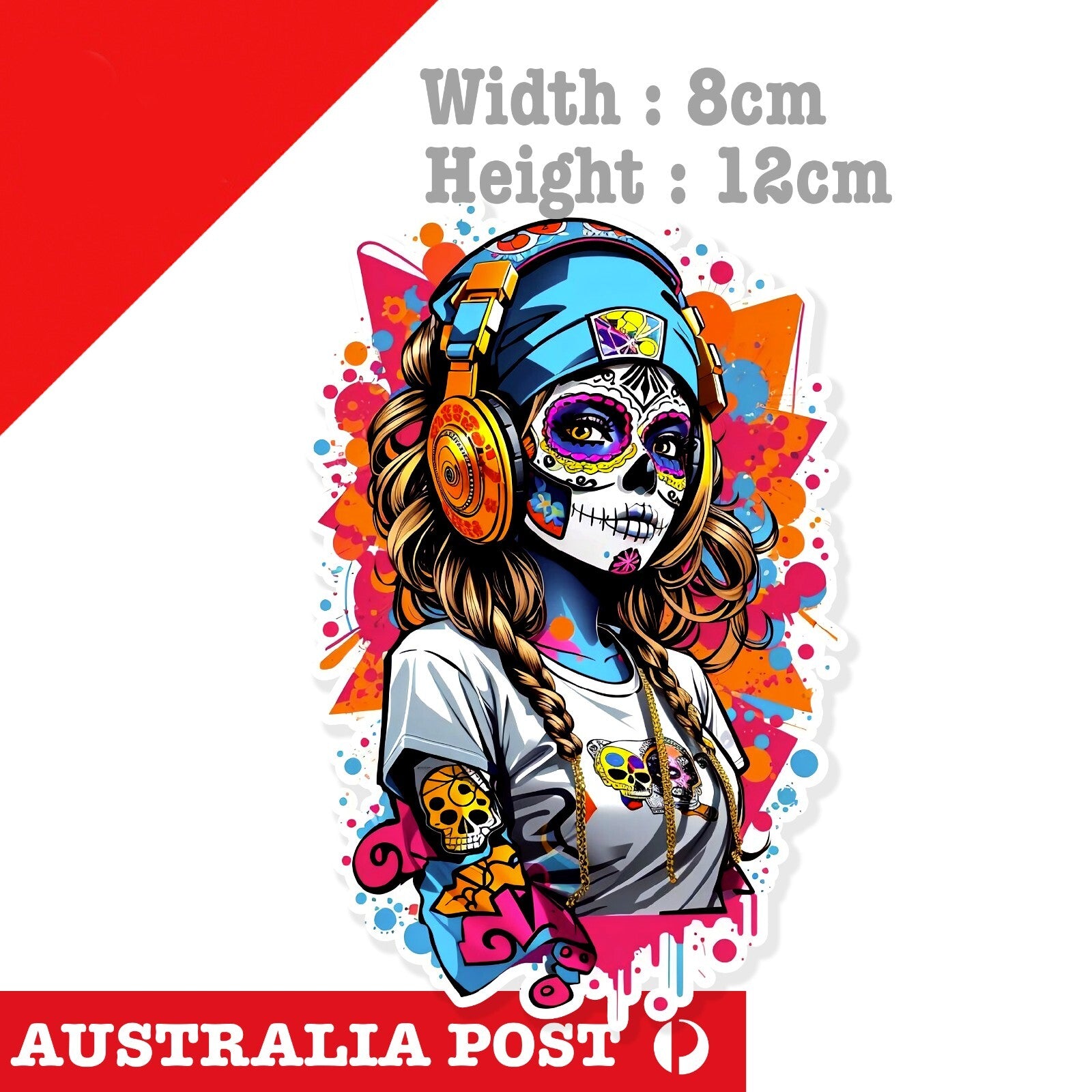 Day Of the Dead Skull Girl  Sticker