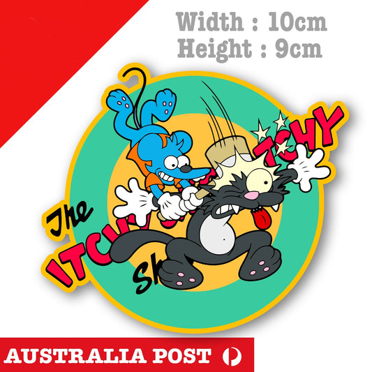 The Simpson, The Itchy & Scratchy Show, Funny Cartoon Sticker