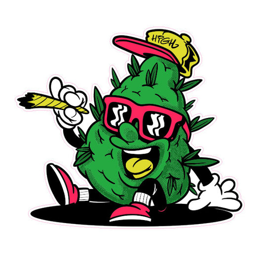Weed man smoking Laptop , Car  Decal Sticker 