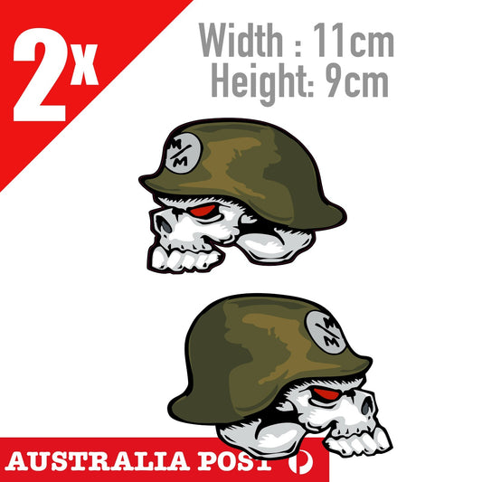 Motorcycle Helmet Metal MULISHA Skull Green Helmet logo RED EYE Stickers