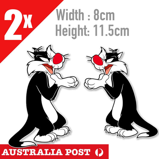 Sylvester Cat   Looney Tunes Funny  Decal x2 Stickers