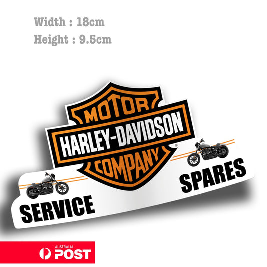 Harley Davidson Motorcycle Service Spares Sign with Motorcycle  Sticker 