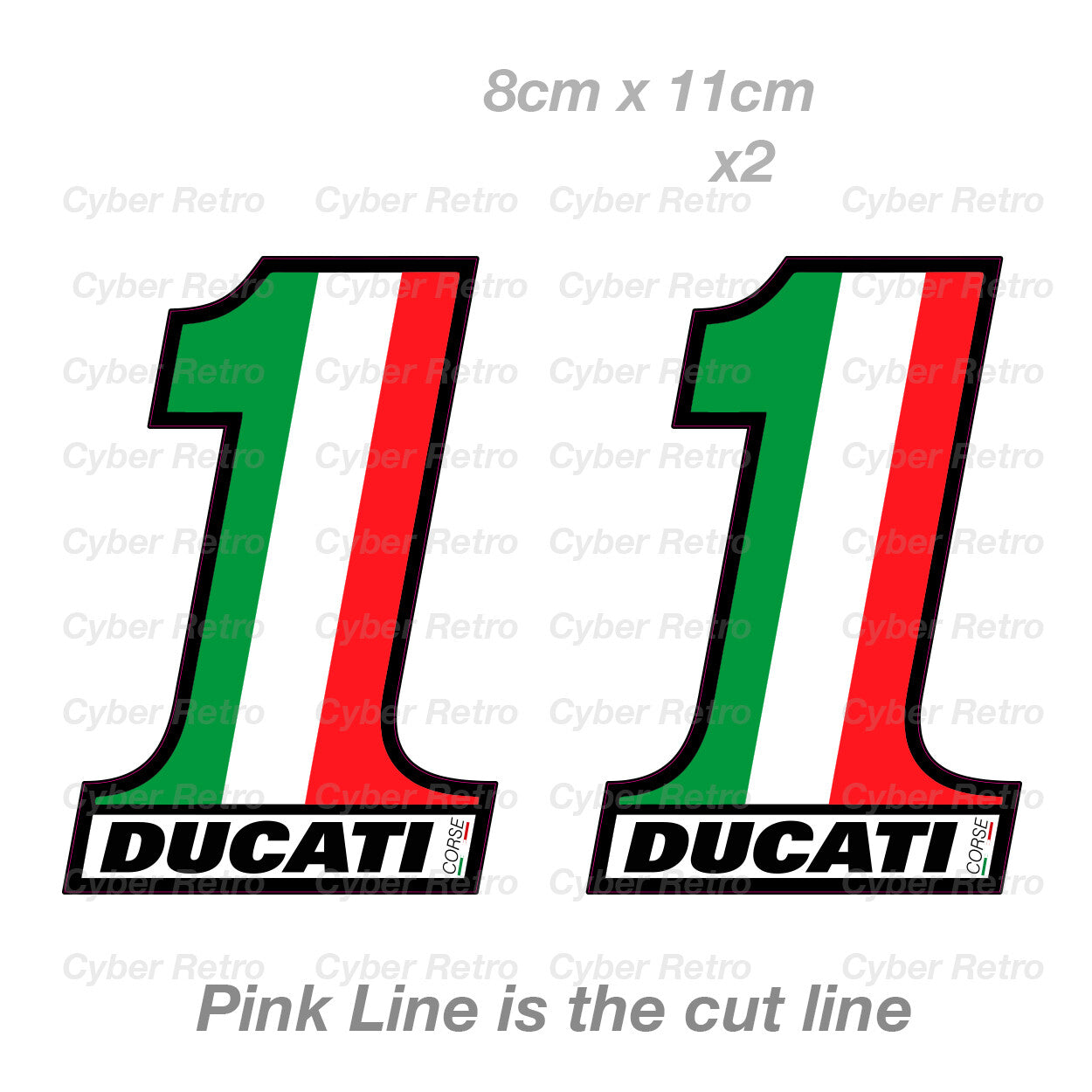 DUCATI Corse Italian Flag 1 Motorcycle GPMoto Sport Decal Sticker 