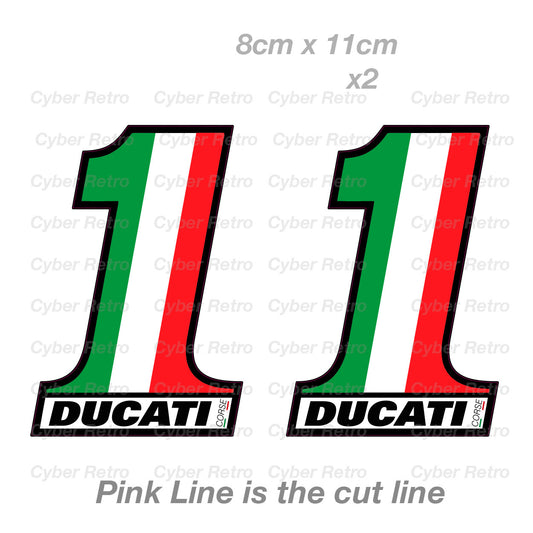 DUCATI Corse Italian Flag 1 Motorcycle GPMoto Sport Decal Sticker 