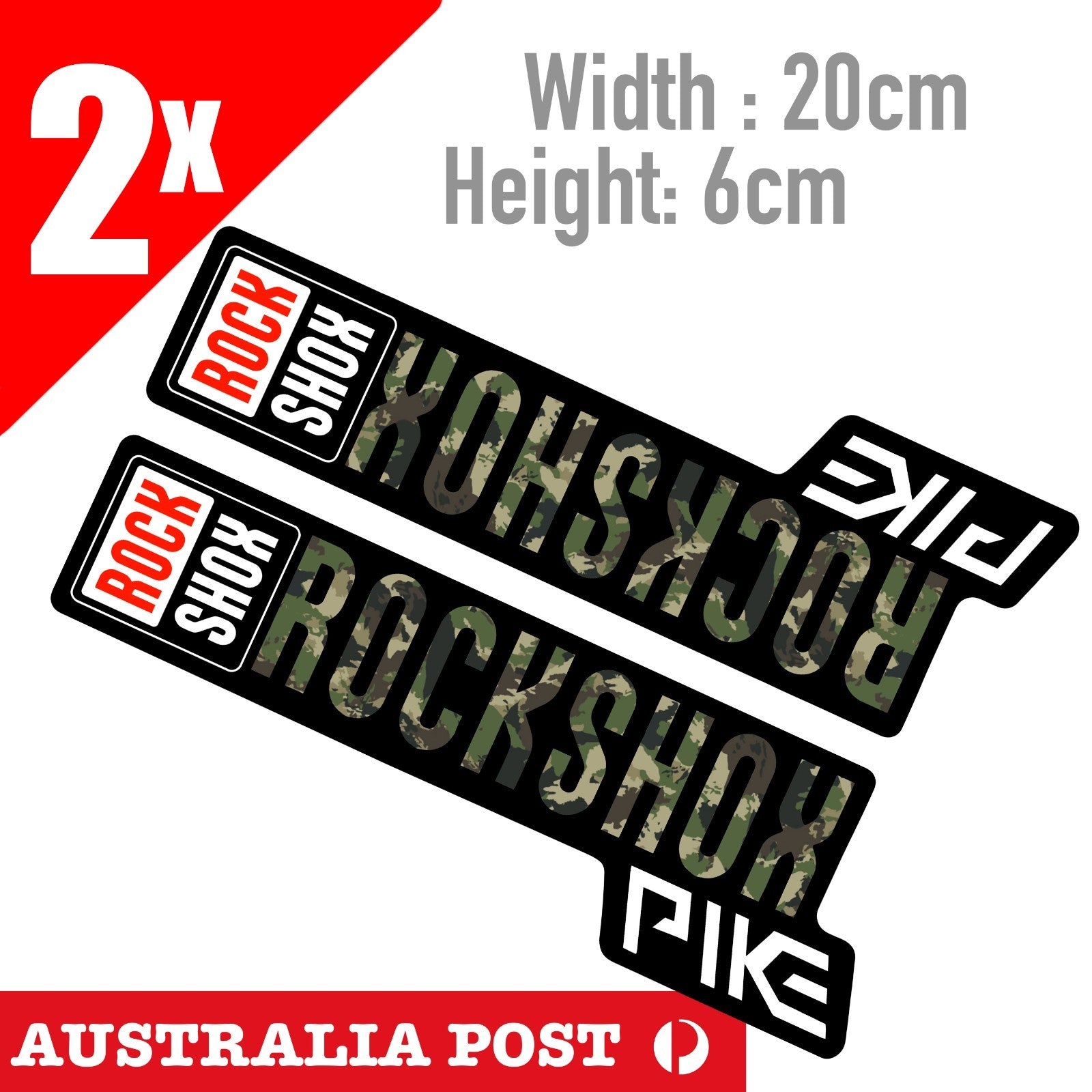 ROCKSHOX PIKE FRONT FORK  Bike Cycling Biycle MTB MX Camouflau Pattern Sticker