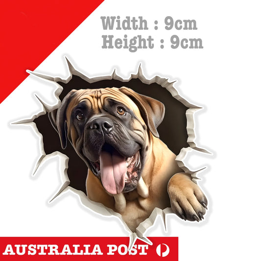 English Mastiff  Funny Coming through Wall , Animal Dog, Sticker