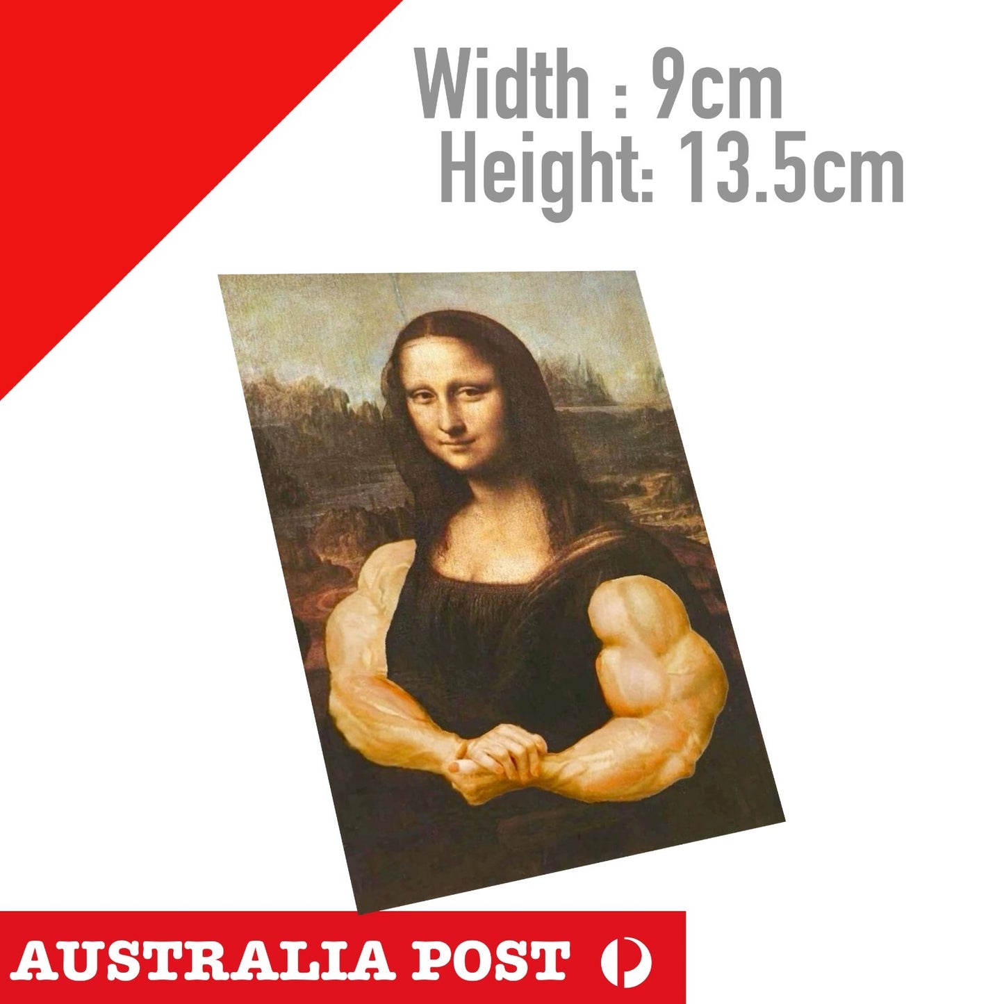 Mona Lisa Funny Body Builder Sticker Design Funny Joke Art Sticker