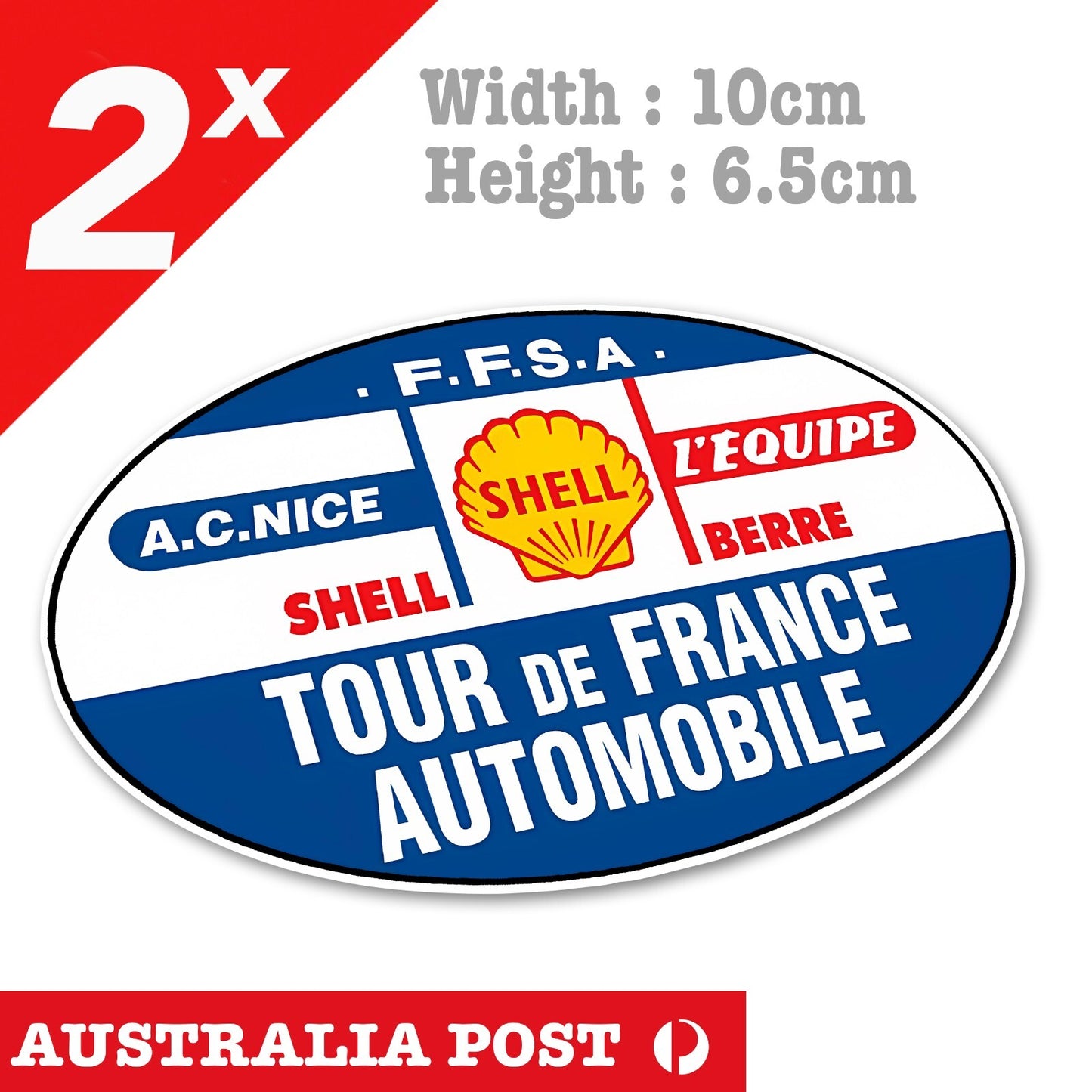 Tour de France France Automobil Logo , SHELL Log Badg, Bicycle, Helmet Stickers