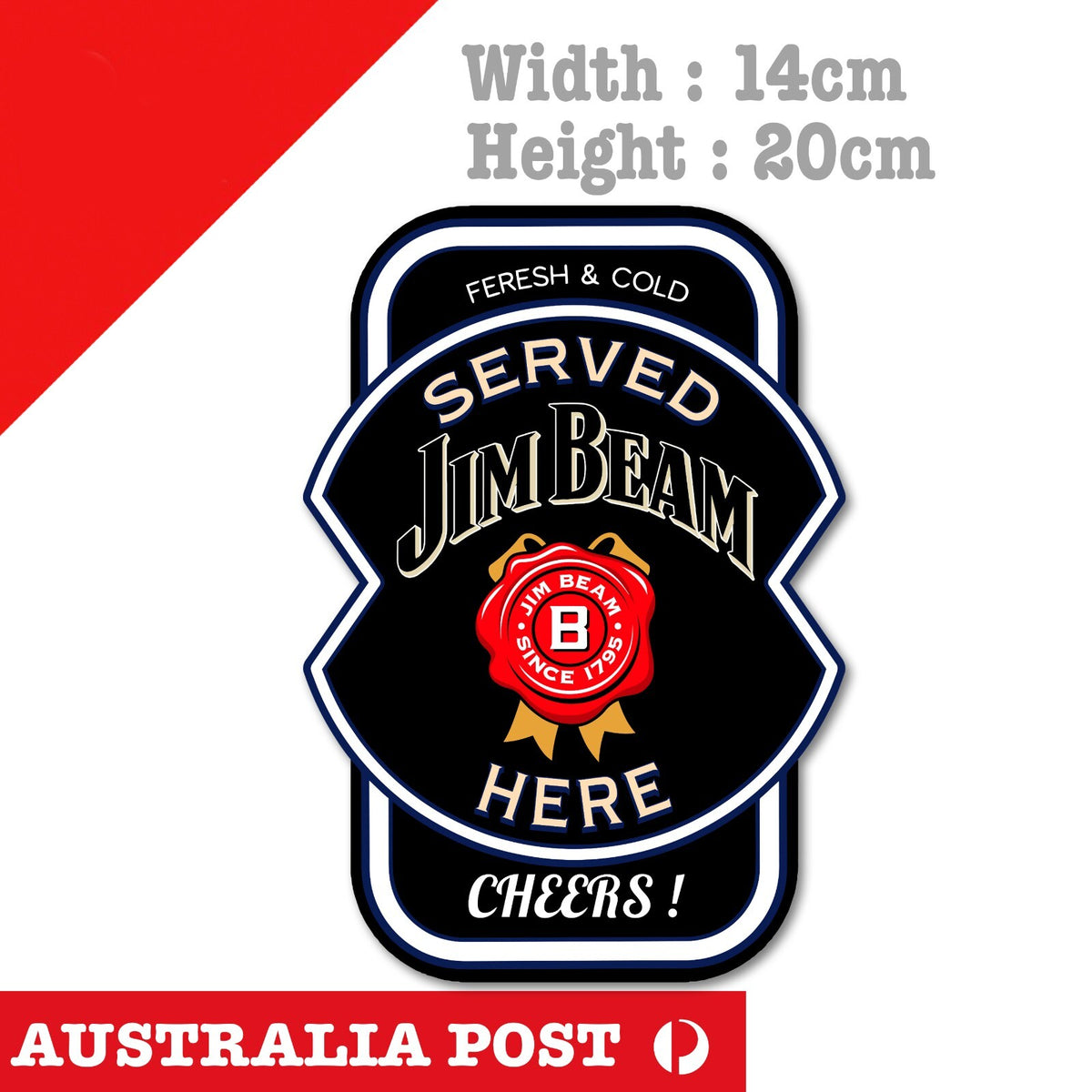 Jim Beam Served Here Logo Bar, Fridge, Beer, Logo Sticker