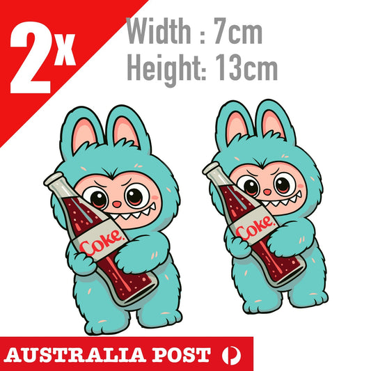 LaBUBU The Monsters ,Labubu COCA COLA Green Monster  STICKERs