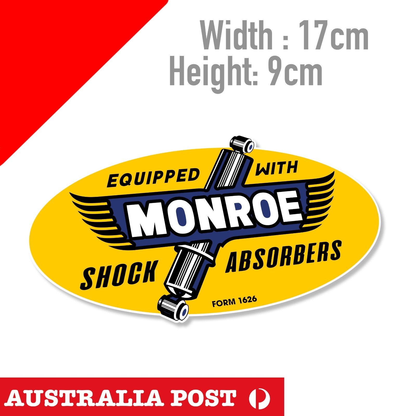 MONROE SHOCK ABSORBERS Logo from 1626 Vintage Sticker